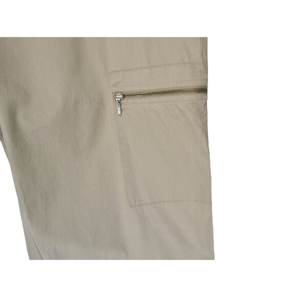 J Jill Pants Size 16 Tan Khaki Beige Cargo Zip pockets Lightweight Cotton Eyelet - Picture 6 of 15
